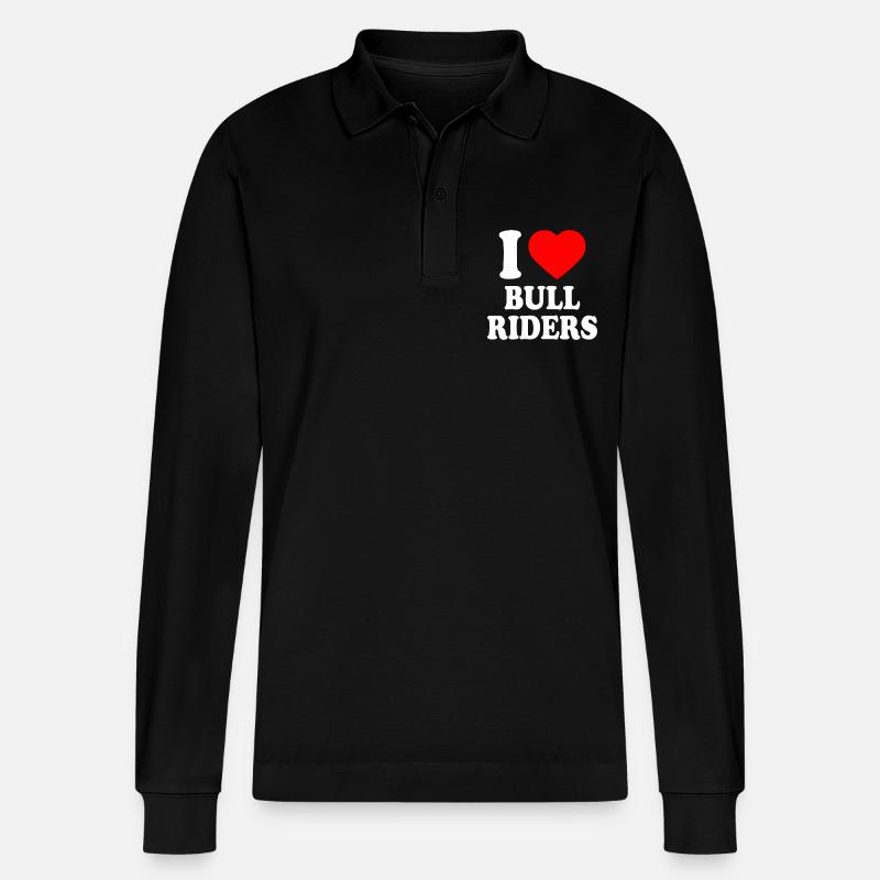 I love bull riders - Polo à manches longues bio PREPSTER Stanley/Stella Unisexe - noir