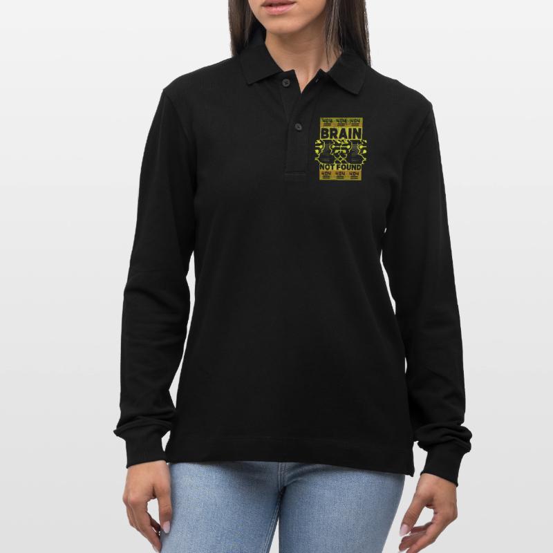 404-html error, Computer-Nerd, lustiger Spruch Stanley/Stella Unisex Bio-Langarm-Poloshirt Prepster
