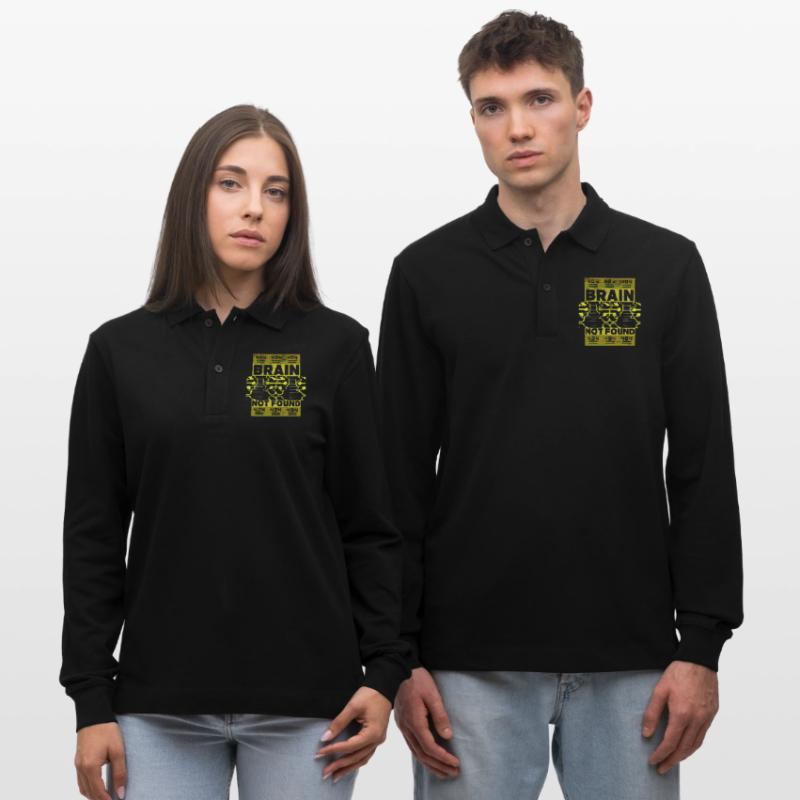 404-html error, Computer-Nerd, lustiger Spruch Stanley/Stella Unisex Bio-Langarm-Poloshirt Prepster