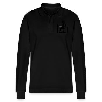 Femme Emploi Informatique - Polo à manches longues bio PREPSTER Stanley/Stella Unisexe - noir - Devant - Anna (173cm) & Nico (186cm)