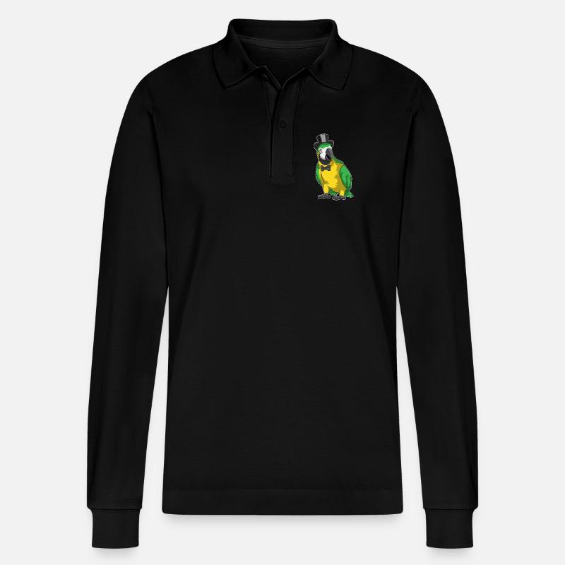 Parrot Groom Cylindre Mariage - Polo à manches longues bio PREPSTER Stanley/Stella Unisexe - noir