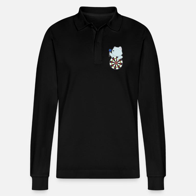 Cible de fléchettes pour chat - Polo à manches longues bio PREPSTER Stanley/Stella Unisexe - noir