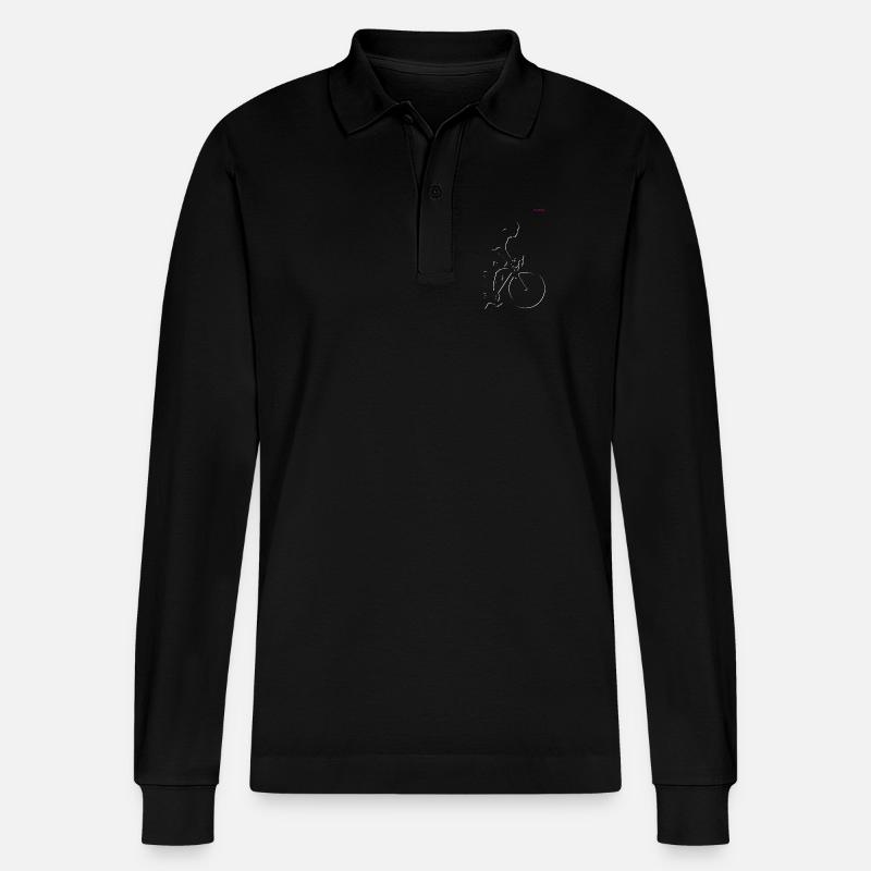Radfahrer - Stanley/Stella Unisex Bio-Langarm-Poloshirt Prepster - Schwarz