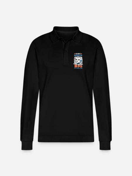 Boarding planes funny - Stanley/Stella Organic Unisex Long-Sleeved Polo Shirt Prepster - black