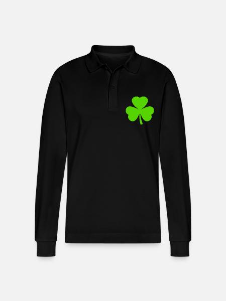 Trèfle de la Saint-Patrick - Polo à manches longues bio PREPSTER Stanley/Stella Unisexe - noir