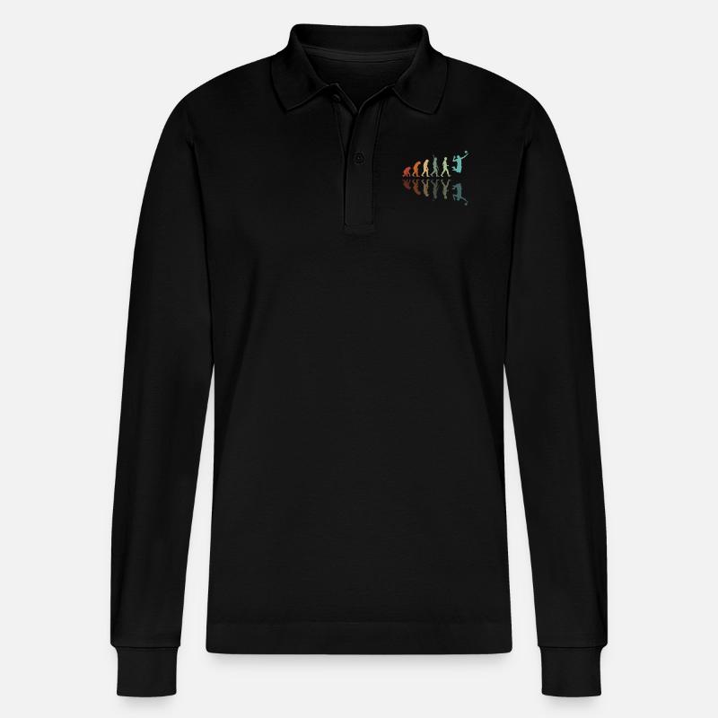 Volleyball Evolution - Stanley/Stella Unisex Bio-Langarm-Poloshirt Prepster - Schwarz
