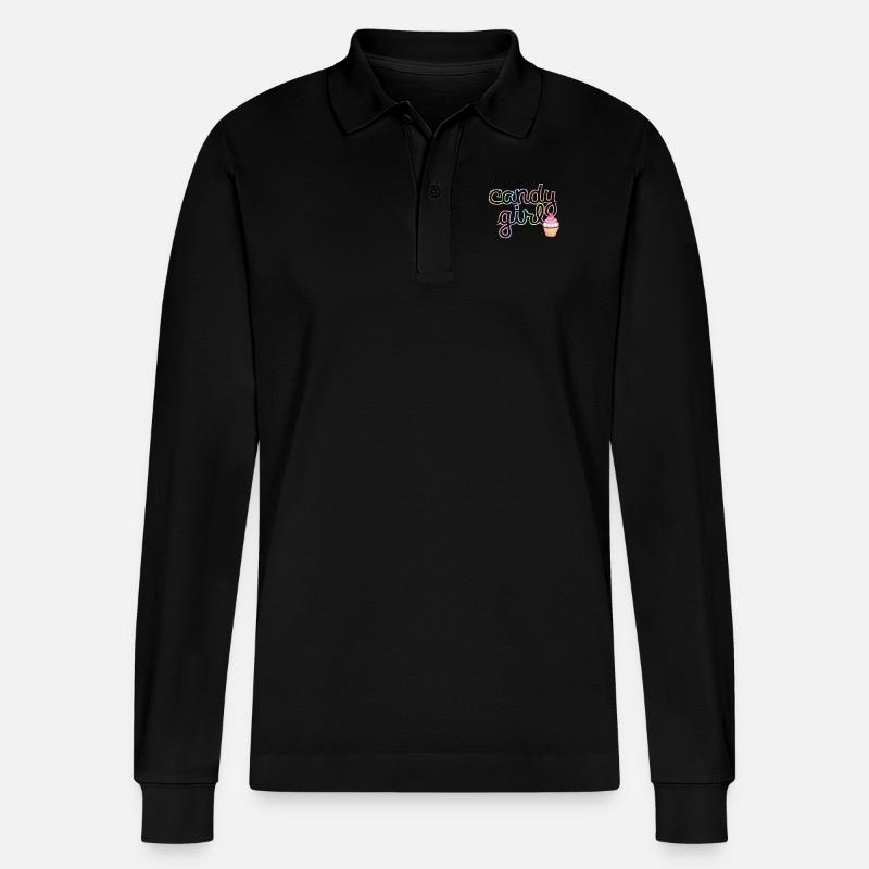 Candy Girl - Stanley/Stella Unisex Bio-Langarm-Poloshirt Prepster - Schwarz