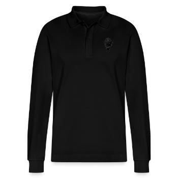 Wikinger - Stanley/Stella Unisex Bio-Langarm-Poloshirt Prepster - Schwarz - Vorne - Anna (173cm) & Nico (186cm)