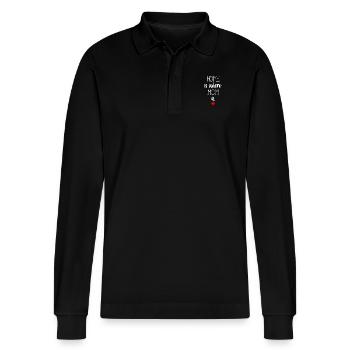 Muttertag - Stanley/Stella Unisex Bio-Langarm-Poloshirt Prepster - Schwarz - Vorne - Anna (173cm) & Nico (186cm)