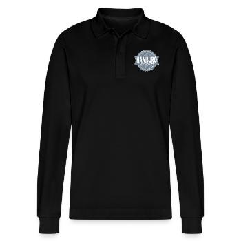 HAMBURG DIGGA - Stanley/Stella Unisex Bio-Langarm-Poloshirt Prepster - Schwarz - Vorne - Anna (173cm) & Nico (186cm)