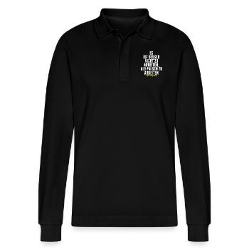 GELINDNERT KEIN BOCK AUF ARBEIT LUSTIGER SPRUCH - Stanley/Stella Unisex Bio-Langarm-Poloshirt Prepster - Schwarz - Vorne - Anna (173cm) & Nico (186cm)
