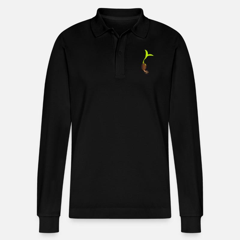 Keimling - Stanley/Stella Unisex Bio-Langarm-Poloshirt Prepster - Schwarz