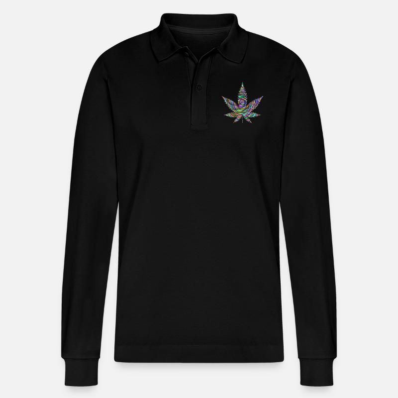 Marijuana - Stanley/Stella Unisex Bio-Langarm-Poloshirt Prepster - Schwarz