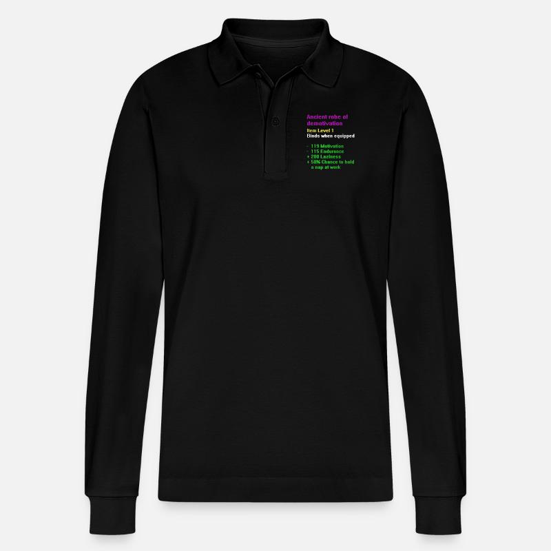 Robe der Demotivation - Stanley/Stella Unisex Bio-Langarm-Poloshirt Prepster - Schwarz