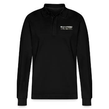 Tallinn Estonia Photoart City City Old Town - Stanley/Stella Organic Unisex Long-Sleeved Polo Shirt Prepster - black - Front - Anna (173cm) & Nico (186cm)