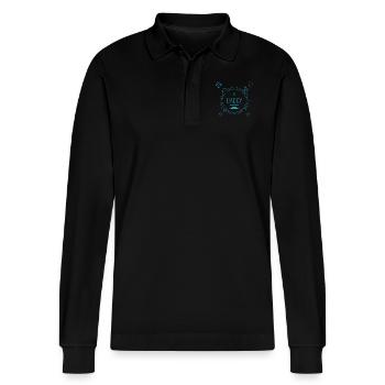 Baseball Dad Geschenk Vater Geschenkidee Vatertag - Stanley/Stella Unisex Bio-Langarm-Poloshirt Prepster - Schwarz - Vorne - Anna (173cm) & Nico (186cm)