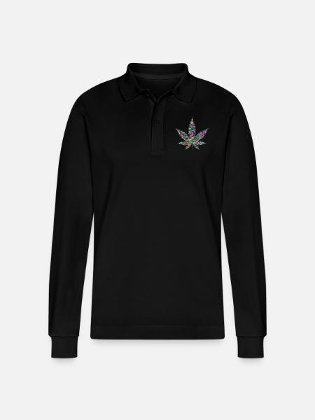 weed - Stanley/Stella Organic Unisex Long-Sleeved Polo Shirt Prepster - black