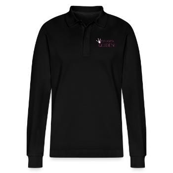 Drama Queen - Stanley/Stella Organic Unisex Long-Sleeved Polo Shirt Prepster - black - Front - Anna (173cm) & Nico (186cm)