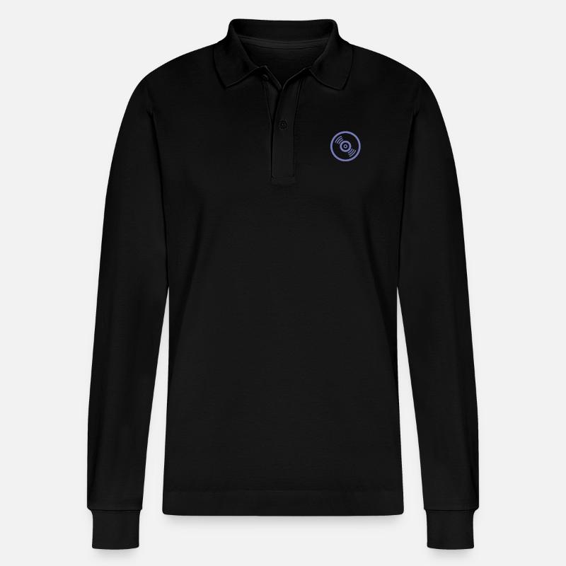 Schallplatte - Stanley/Stella Unisex Bio-Langarm-Poloshirt Prepster - Schwarz