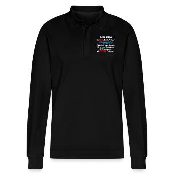 Supra T-shirt - Stanley/Stella Organic Unisex Long-Sleeved Polo Shirt Prepster - black - Front - Anna (173cm) & Nico (186cm)