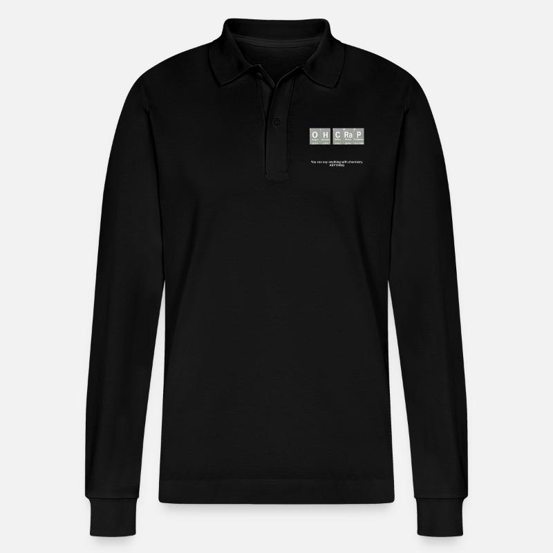 Oh Crap! - Stanley/Stella Unisex Bio-Langarm-Poloshirt Prepster - Schwarz