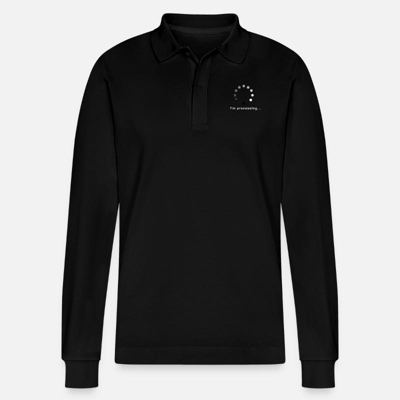 I am processing - Stanley/Stella Unisex Bio-Langarm-Poloshirt Prepster - Schwarz