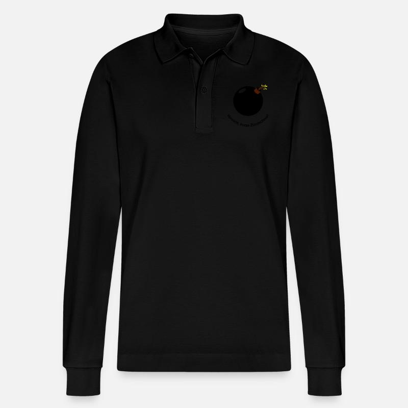 Vorsicht - kurze Zündschnur! - Stanley/Stella Unisex Bio-Langarm-Poloshirt Prepster - Schwarz