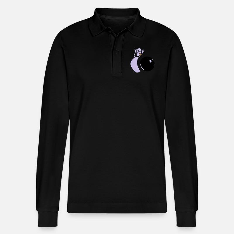 ällabätsch reloaded - Stanley/Stella Unisex Bio-Langarm-Poloshirt Prepster - Schwarz