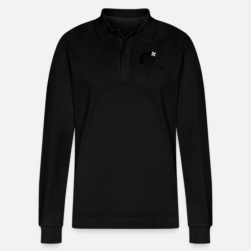 Mädchen - Stanley/Stella Unisex Bio-Langarm-Poloshirt Prepster - Schwarz