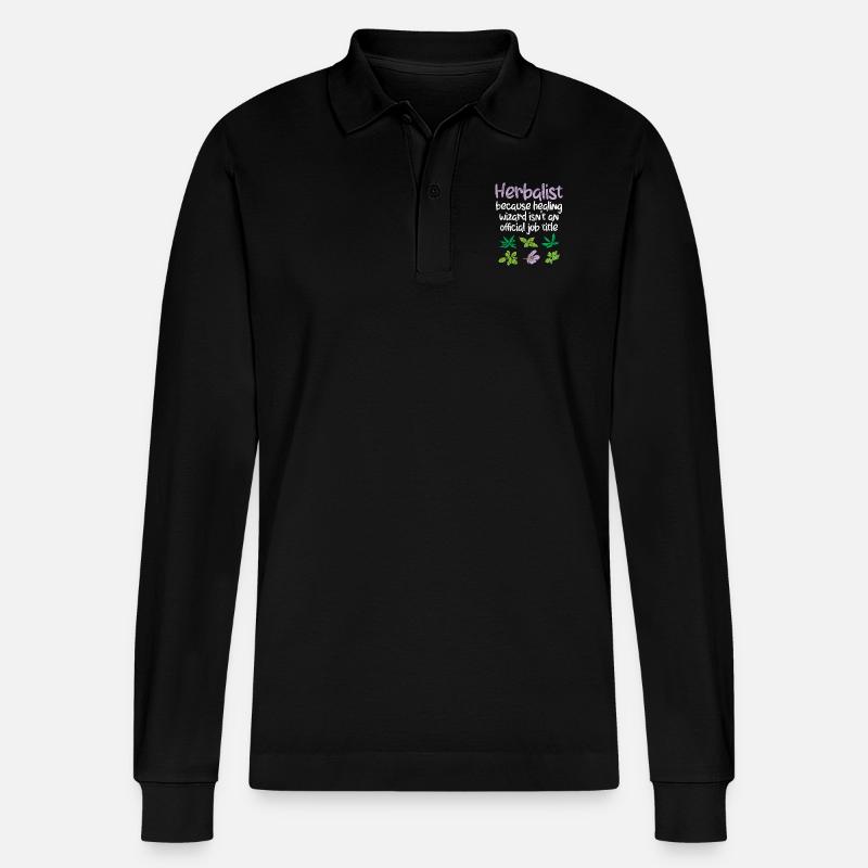 Kräuterkunde Kräuter - Stanley/Stella Unisex Bio-Langarm-Poloshirt Prepster - Schwarz