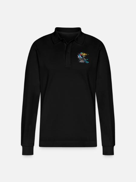Cyclist - Stanley/Stella Organic Unisex Long-Sleeved Polo Shirt Prepster - black