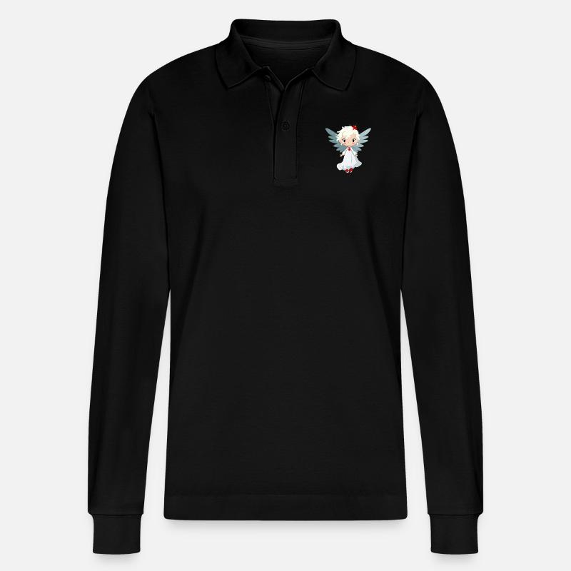Mily der Weihnachtsengel - Stanley/Stella Unisex Bio-Langarm-Poloshirt Prepster - Schwarz