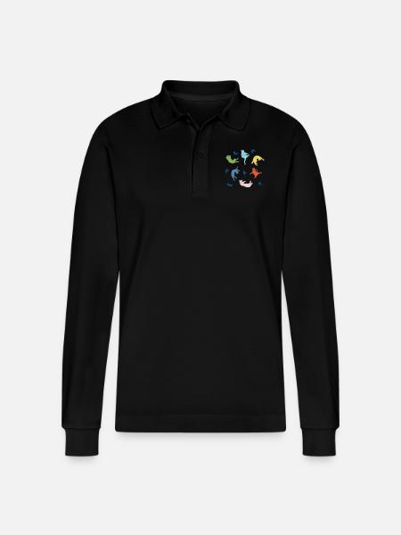 Chute de chats - Polo à manches longues bio PREPSTER Stanley/Stella Unisexe - noir