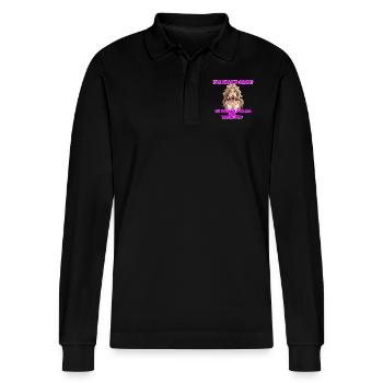 Braut Junggesellinnenabschied - Stanley/Stella Unisex Bio-Langarm-Poloshirt Prepster - Schwarz - Vorne - Anna (173cm) & Nico (186cm)