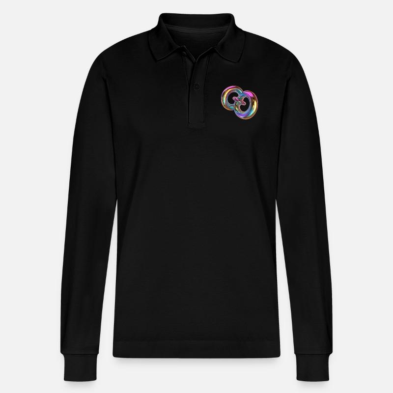 Drei Ringe - Stanley/Stella Unisex Bio-Langarm-Poloshirt Prepster - Schwarz