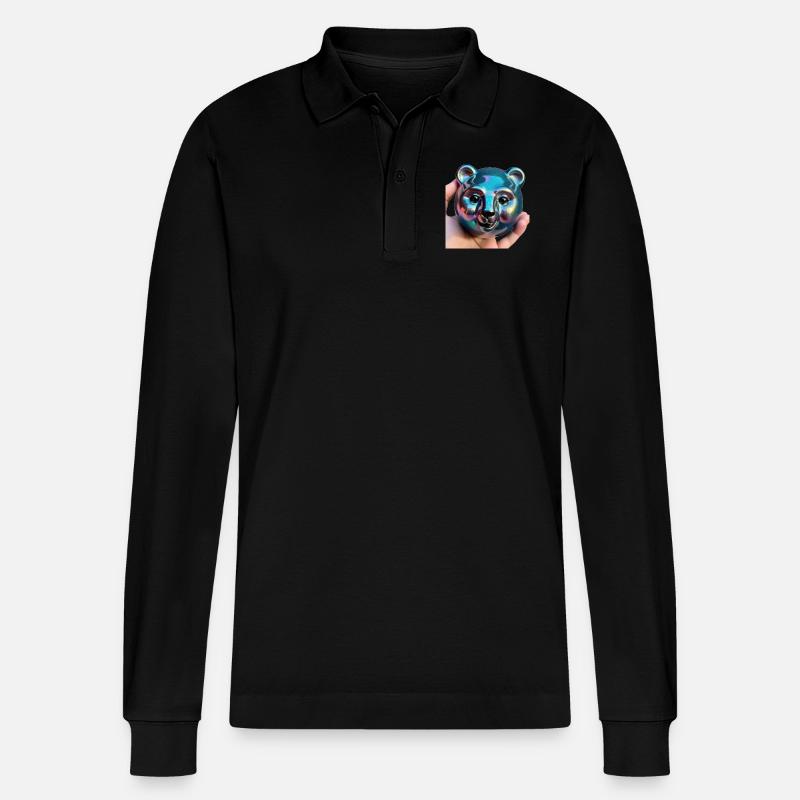Bärenstarke Kugel - Stanley/Stella Unisex Bio-Langarm-Poloshirt Prepster - Schwarz