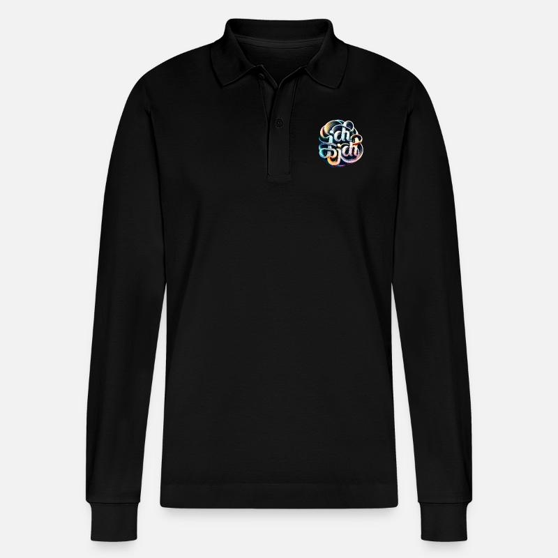 Selbstliebe im Wirbe - Stanley/Stella Unisex Bio-Langarm-Poloshirt Prepster - Schwarz