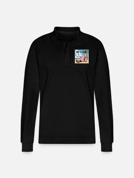 Be Cool Icecream - Stanley/Stella Unisex Bio-Langarm-Poloshirt Prepster - Schwarz