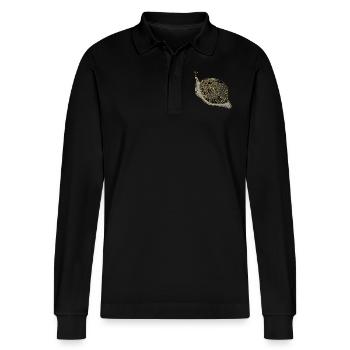 Snail - Stanley/Stella Organic Unisex Long-Sleeved Polo Shirt Prepster - black - Front - Anna (173cm) & Nico (186cm)