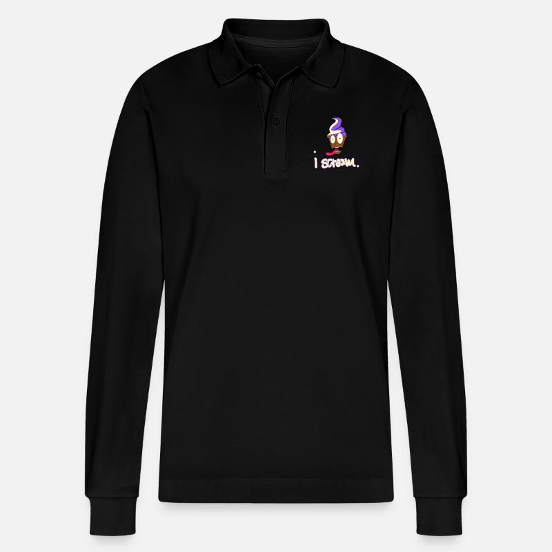 frosty delight - Stanley/Stella Unisex Bio-Langarm-Poloshirt Prepster - Schwarz
