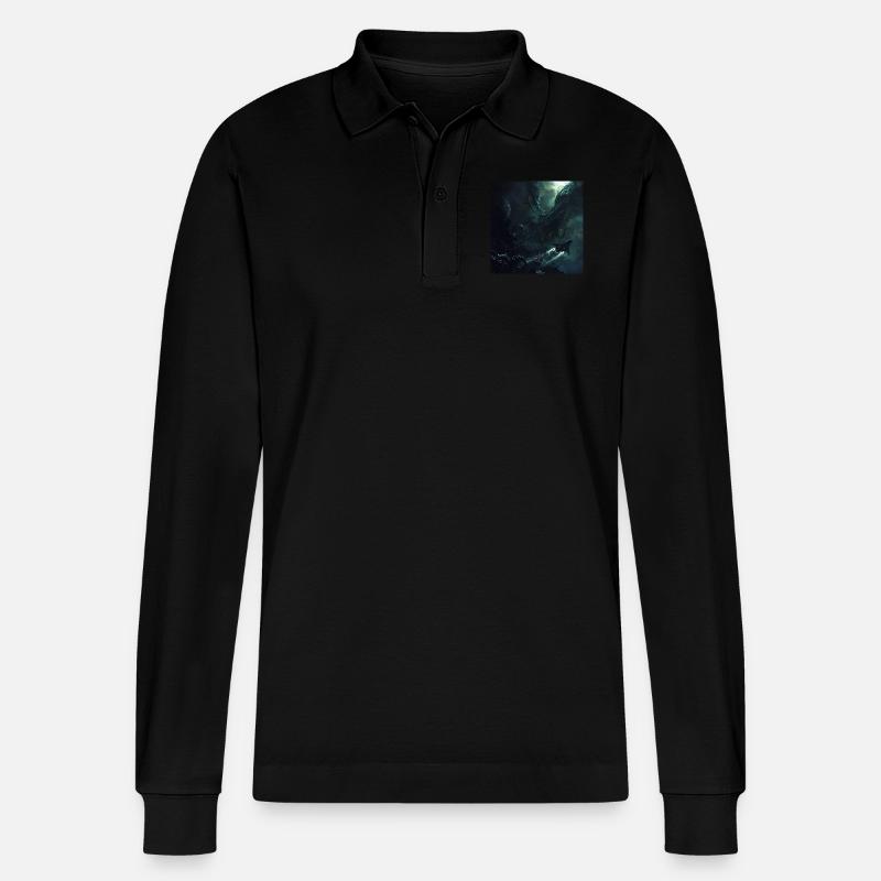 Dunkler Raum - Stanley/Stella Unisex Bio-Langarm-Poloshirt Prepster - Schwarz