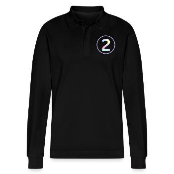 Pastel "Two" 2 - ApriNoeScor - Stanley/Stella Organic Unisex Long-Sleeved Polo Shirt Prepster - black - Front - Anna (173cm) & Nico (186cm)