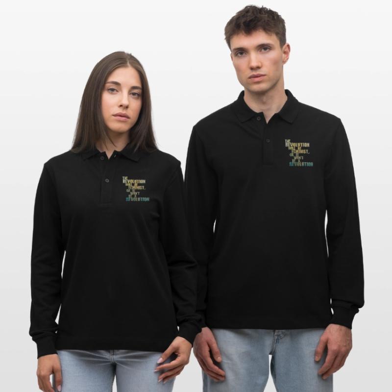 Die Revolution wird feministisch sein, oder wird sie es nicht sein Stanley/Stella Unisex Bio-Langarm-Poloshirt Prepster