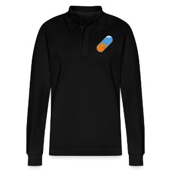 Octopus Pill - Stanley/Stella Organic Unisex Long-Sleeved Polo Shirt Prepster - black - Front - Anna (173cm) & Nico (186cm)