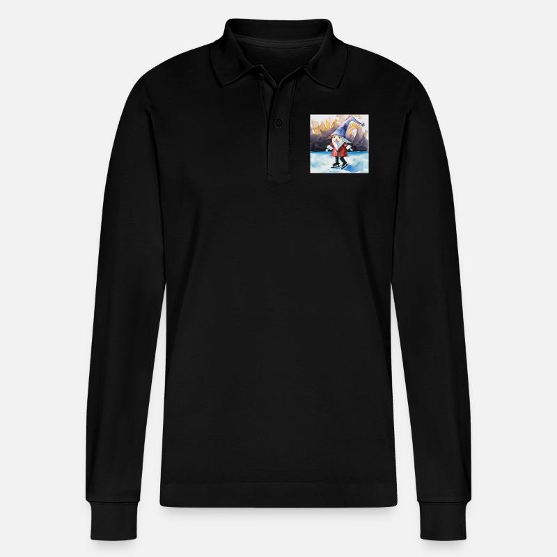 Ich bin glücklich - Stanley/Stella Unisex Bio-Langarm-Poloshirt Prepster - Schwarz