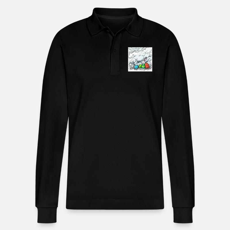 Eierwunder & Hasenglück - Stanley/Stella Unisex Bio-Langarm-Poloshirt Prepster - Schwarz