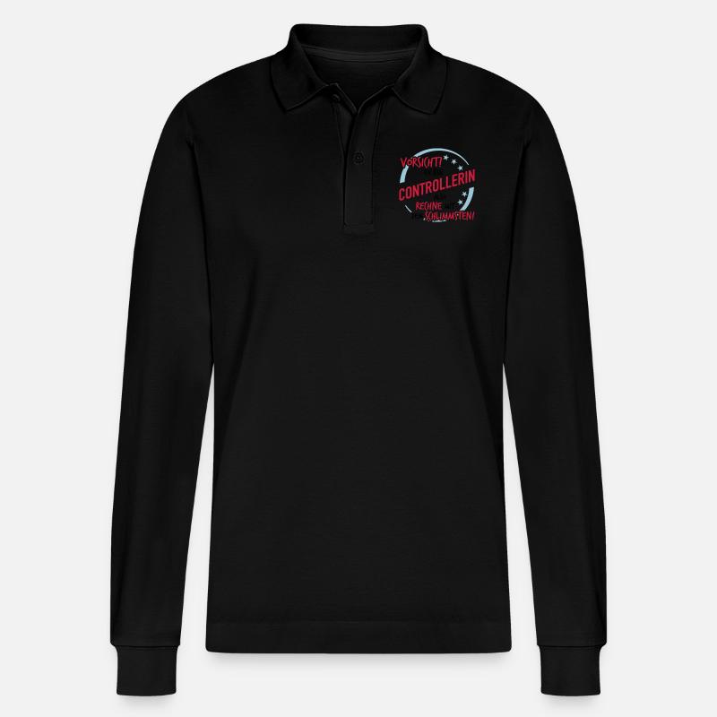 Controllerin - Rechne mit dem Schlimmsten - Stanley/Stella Unisex Bio-Langarm-Poloshirt Prepster - Schwarz