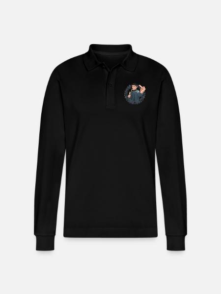 Rieser Grantler // Illustration - Stanley/Stella Organic Unisex Long-Sleeved Polo Shirt Prepster - black