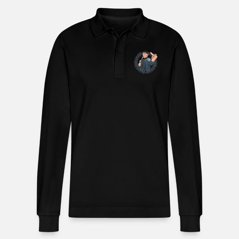 Rieser Grantler // Illustration - Stanley/Stella Unisex Bio-Langarm-Poloshirt Prepster - Schwarz