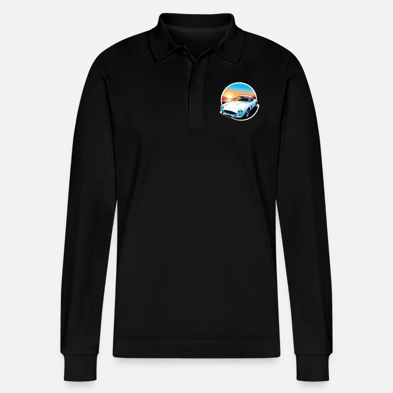 Oldtimer Sonnenuntergang - Stanley/Stella Unisex Bio-Langarm-Poloshirt Prepster - Schwarz
